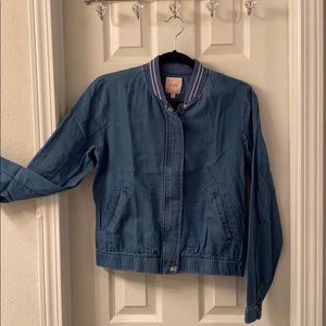 Lightweight Chambray Bomber Jacket